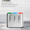 3 Compartment 120L Stainless Steel Trash Can